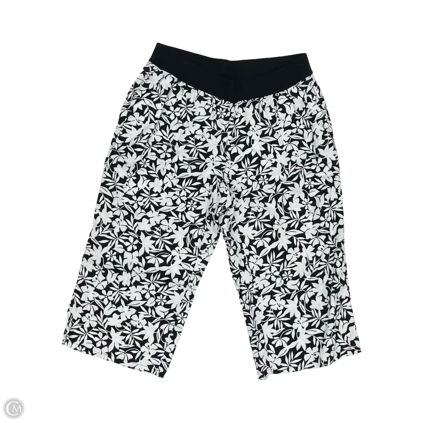 Pants Linen By Lands End In Black & White, Size: 22w