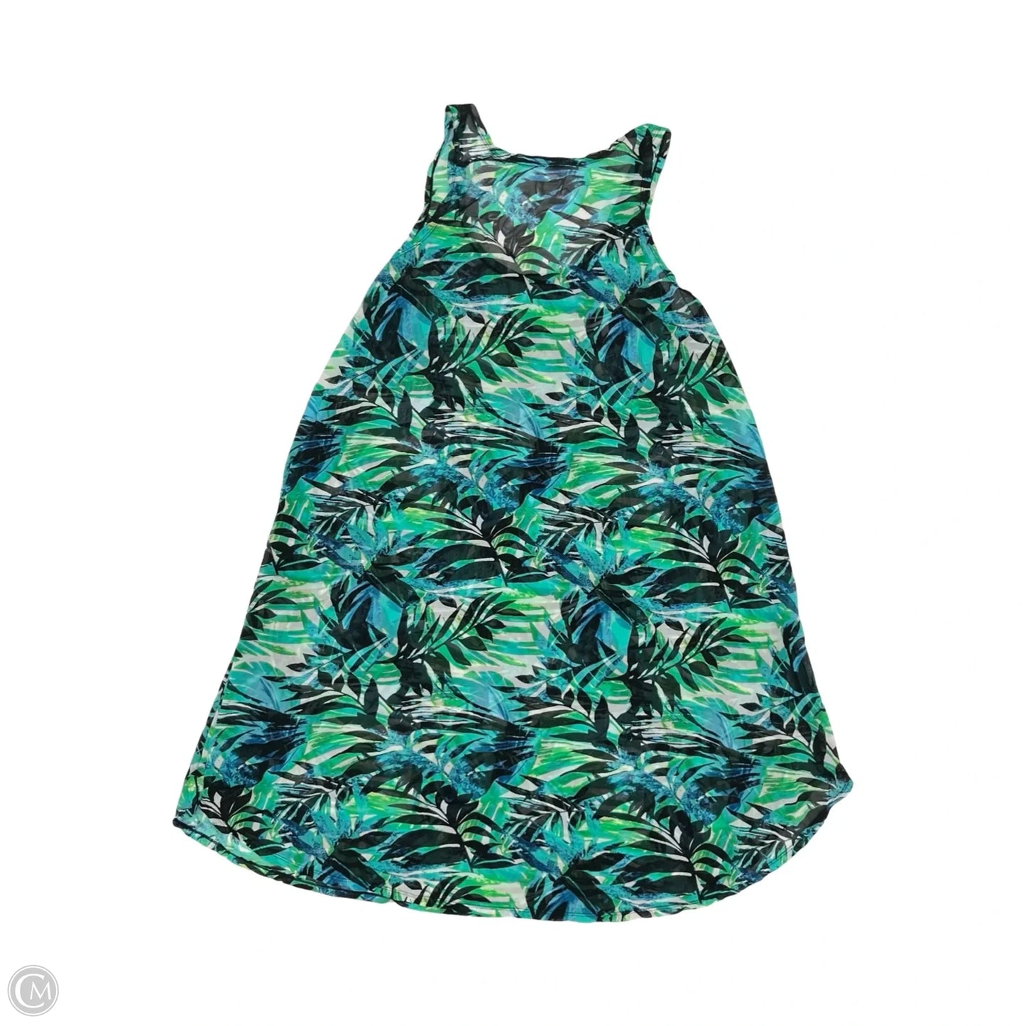 Swimwear Cover-up By Clothes Mentor In Black & Green, Size: 3x