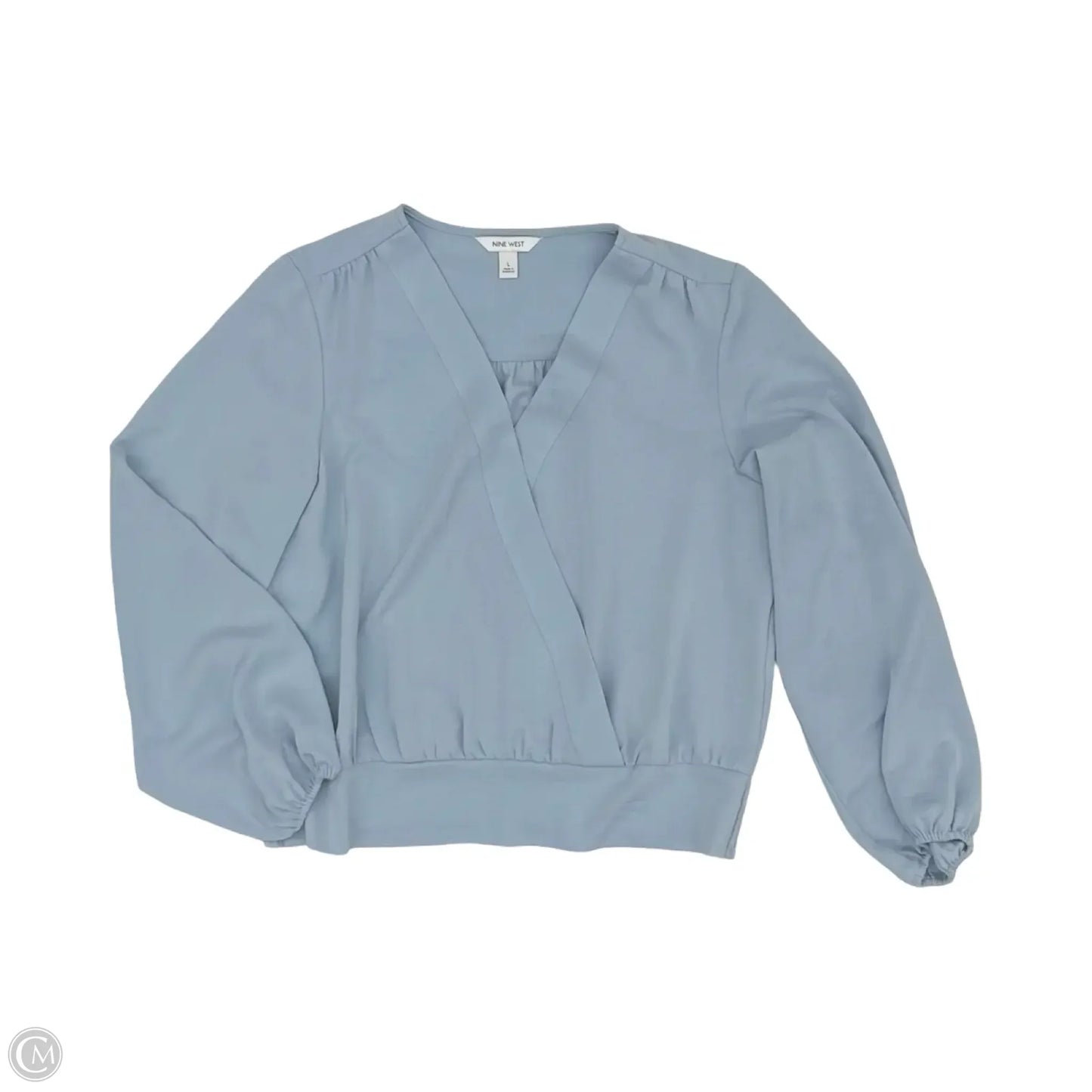 Blouse Long Sleeve By Nine West Apparel In Black, Size: L