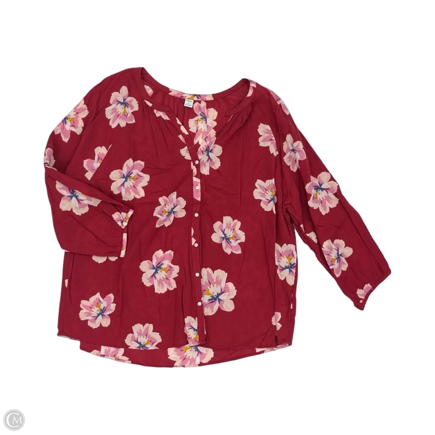Top 3/4 Sleeve By Old Navy In Red, Size: Xl