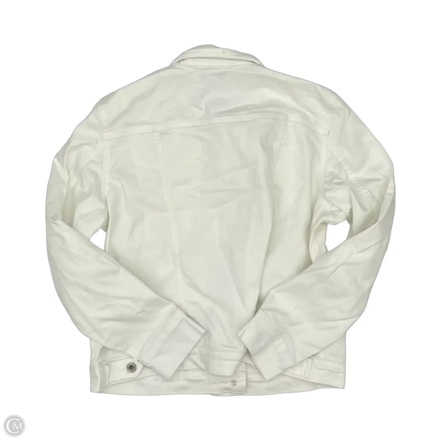 Jacket Denim By Liz Claiborne In White Denim, Size: Xl