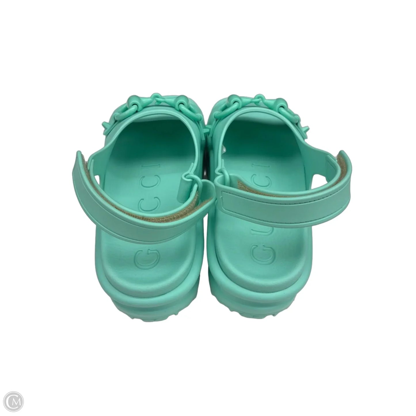 Sandals Luxury Designer By Gucci In Aqua, Size: 5.5