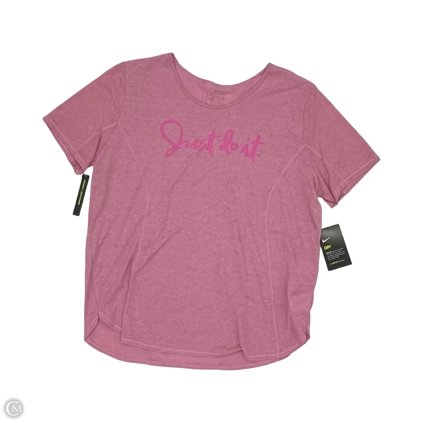 Athletic Top Short Sleeve By Nike Apparel In Pink, Size: Xl