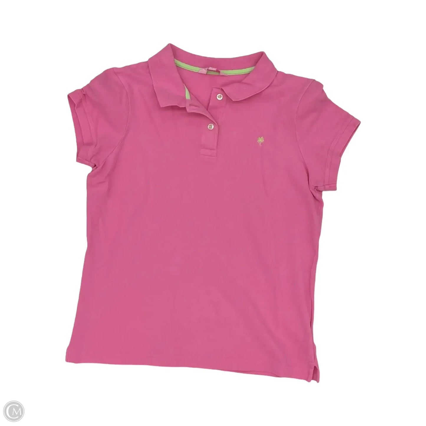 Top Short Sleeve Designer By Lilly Pulitzer In Pink, Size: L
