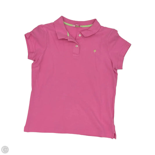Top Short Sleeve Designer By Lilly Pulitzer In Pink, Size: L