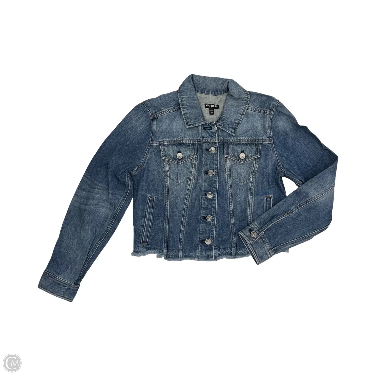 Jacket Denim By Express In Blue Denim, Size: M