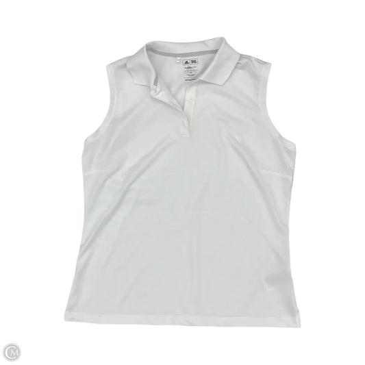 Athletic Tank Top By Adidas In White, Size: M