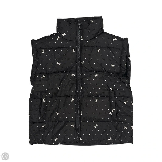 Vest Puffer & Quilted By Blu Pepper In Black & White, Size: M