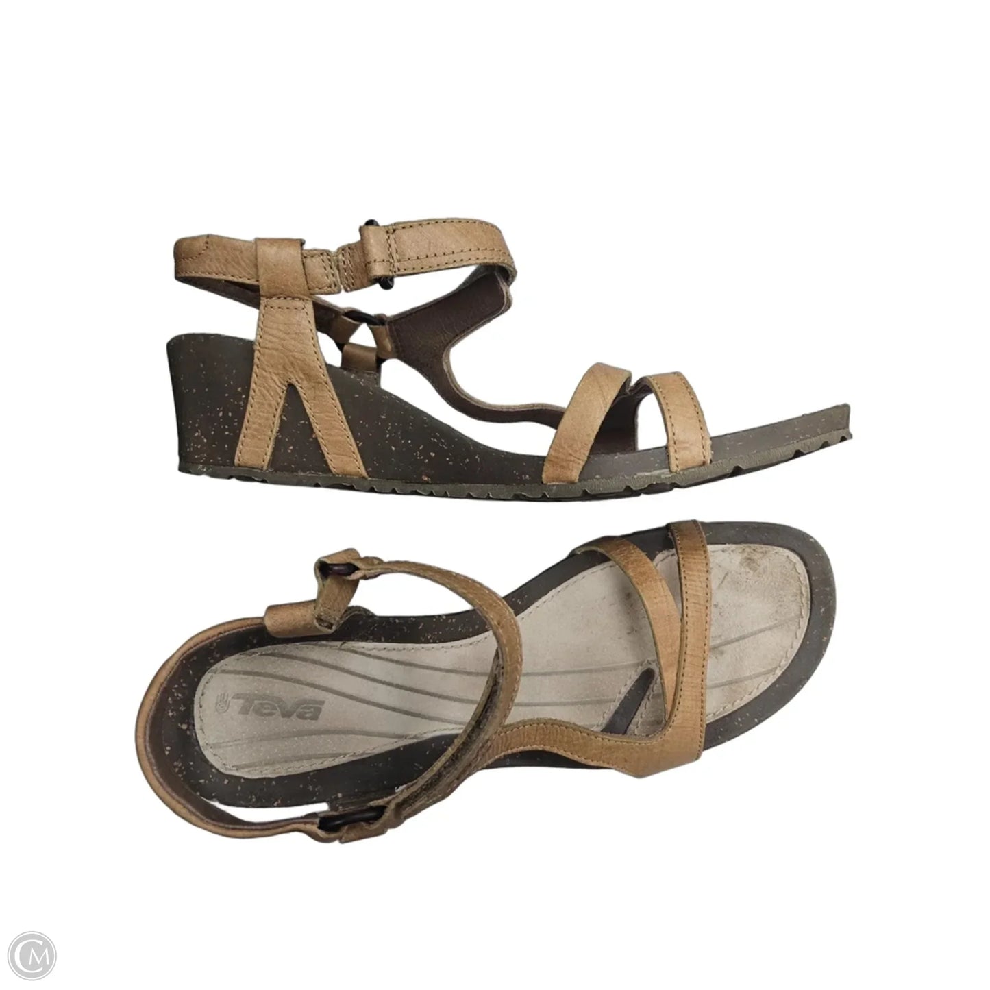 Sandals Heels Wedge By Teva In Tan, Size: 11