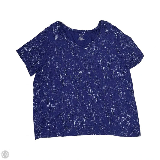 Top Short Sleeve By Apt 9 In Blue, Size: 2x