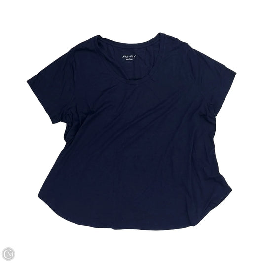 Top Short Sleeve Basic By Ava & Viv In Blue, Size: 3x