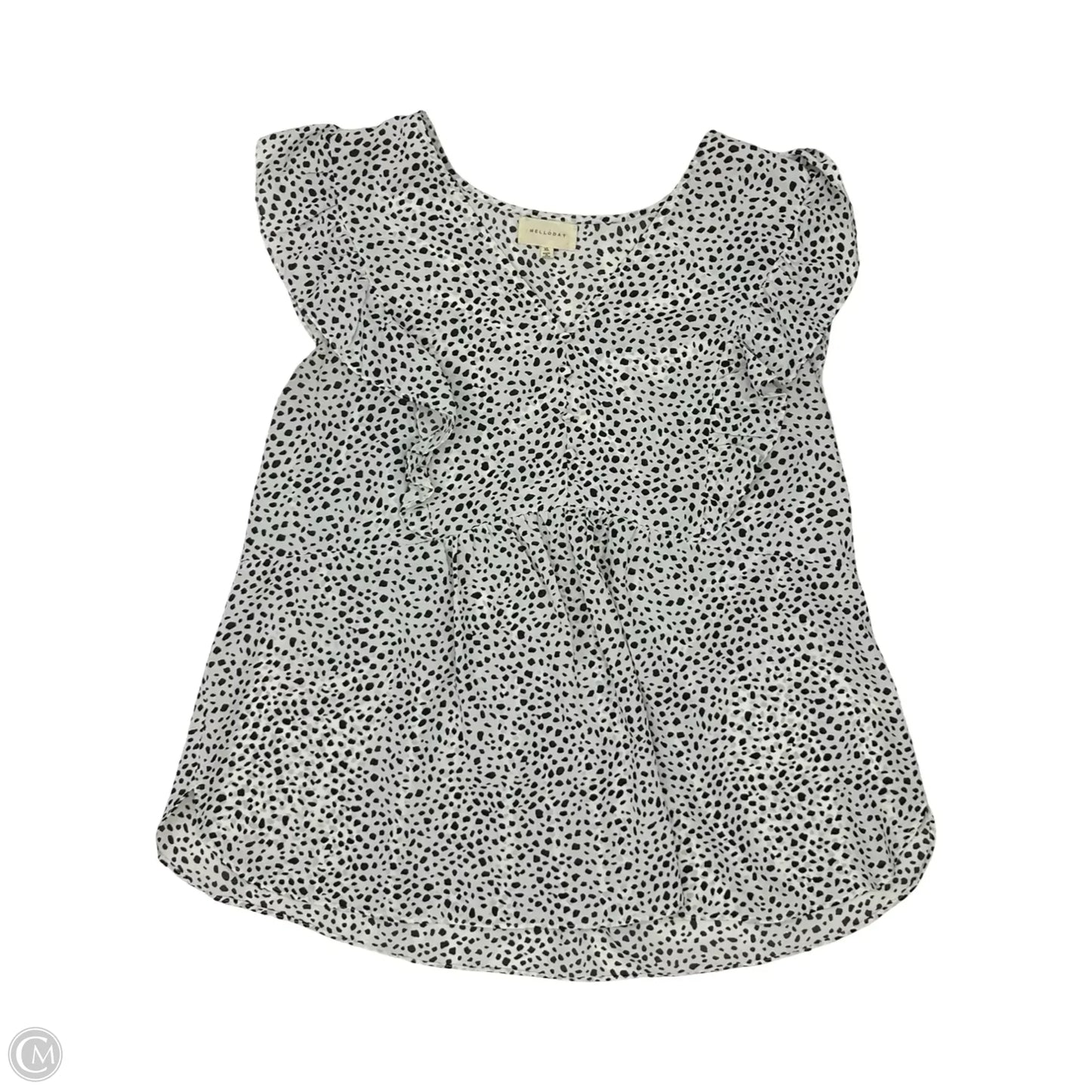 Blouse Short Sleeve By Melloday In Black & White, Size: Xl