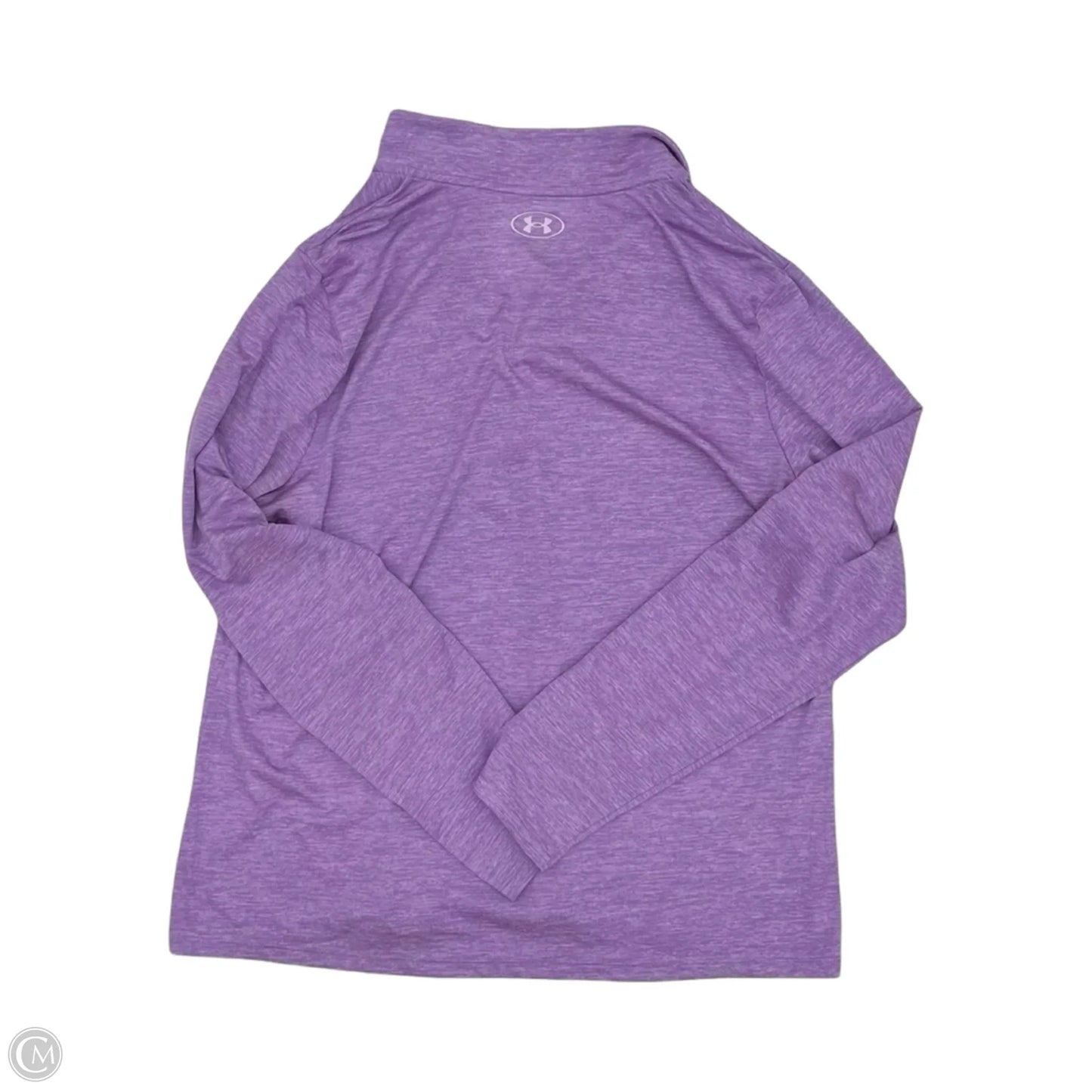 Athletic Top Long Sleeve Collar By Under Armour In Purple, Size: Xl