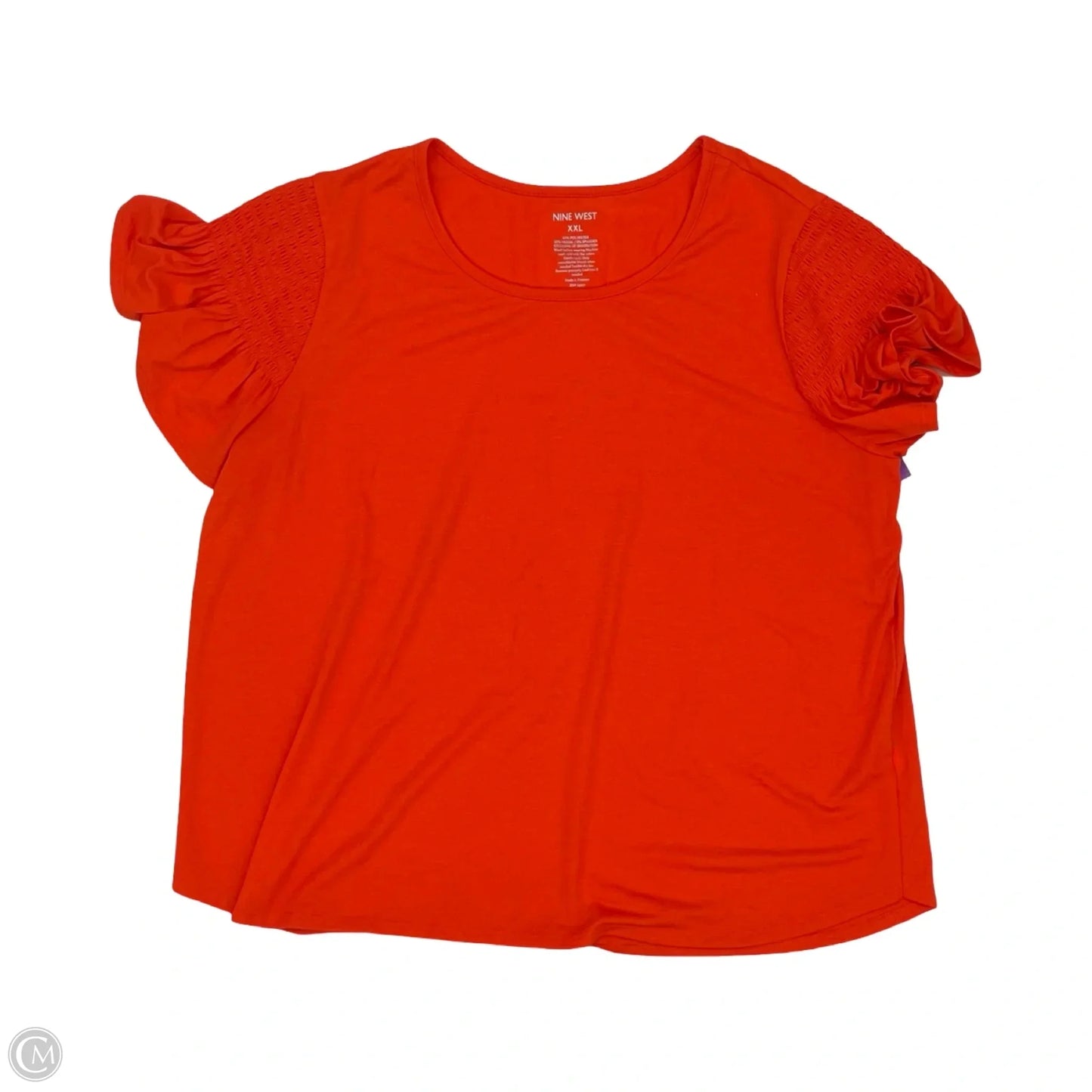Top Short Sleeve By Nine West In Orange, Size: Xxl