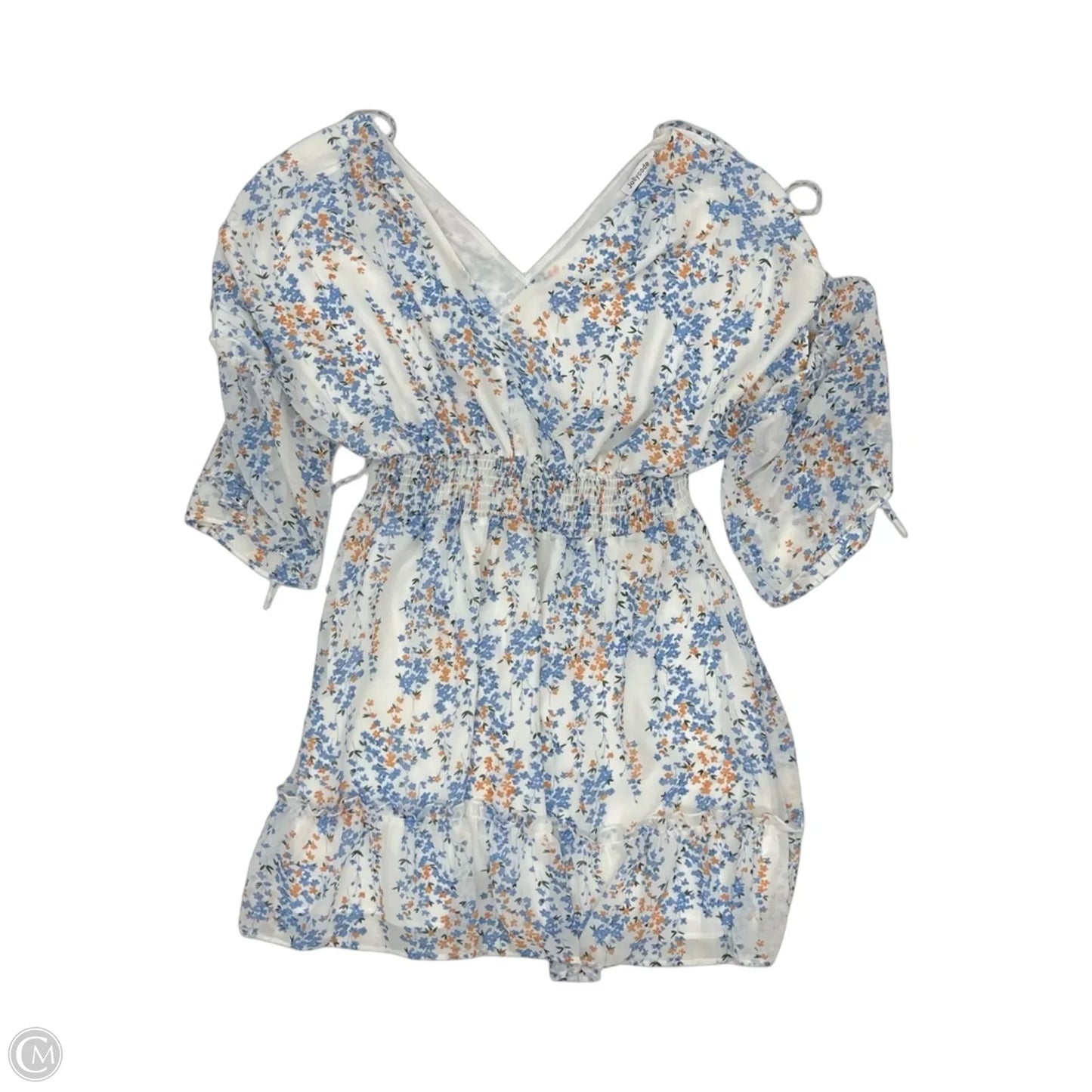 Dress Party Short By Clothes Mentor In Blue & White, Size: Xl