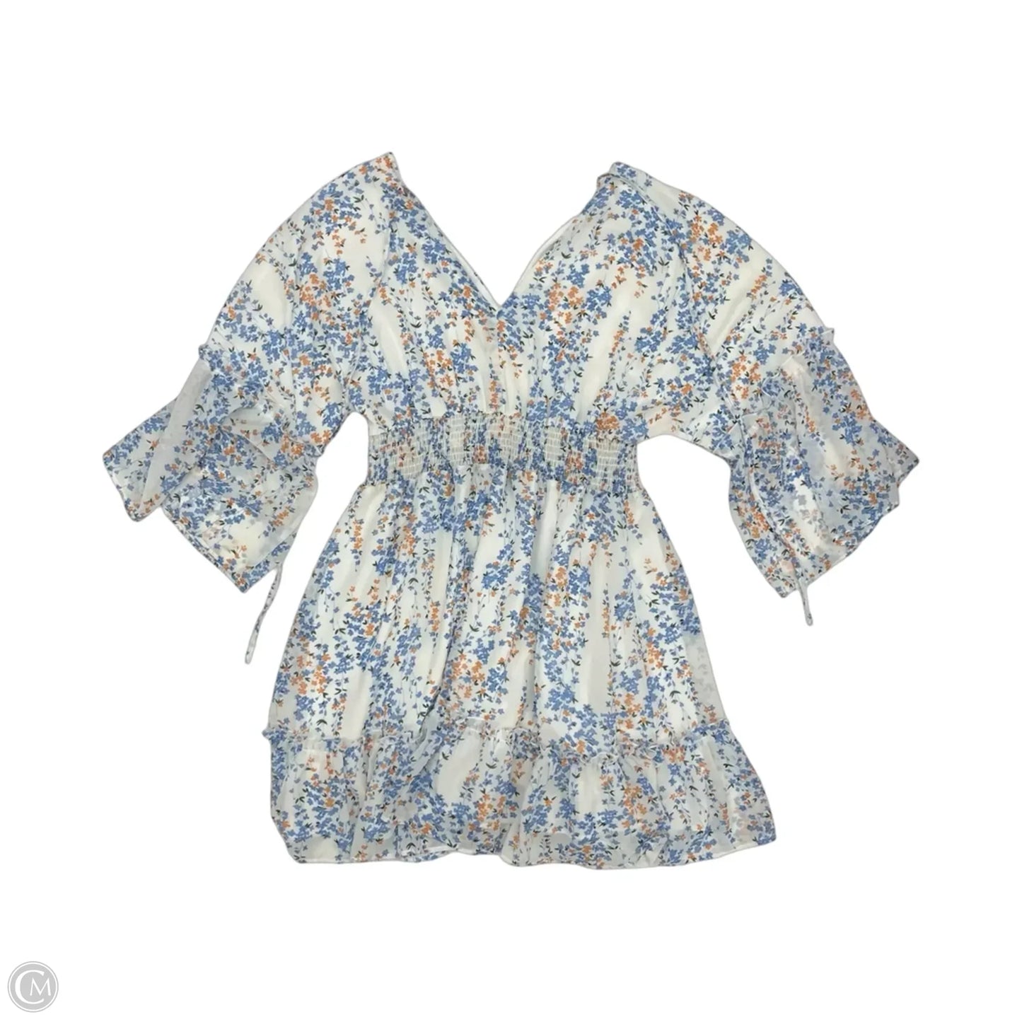 Dress Party Short By Clothes Mentor In Blue & White, Size: Xl
