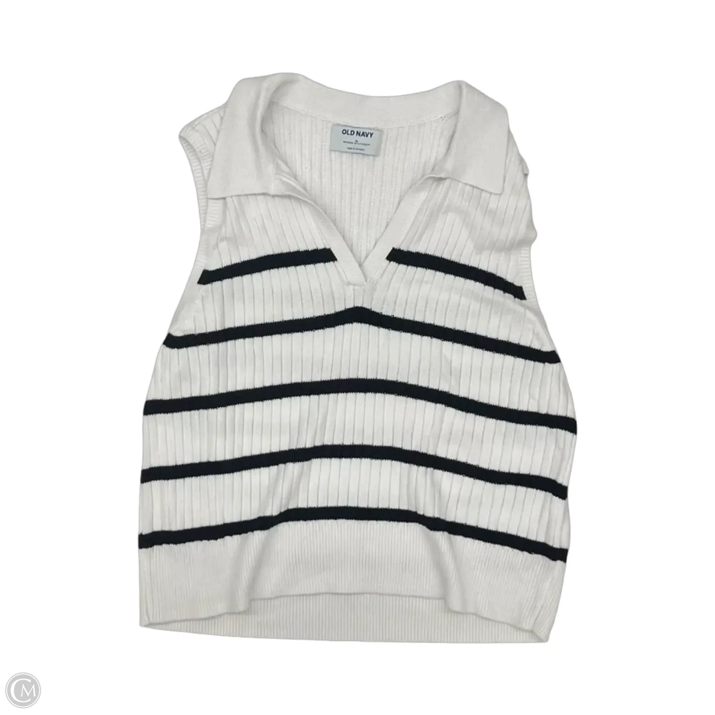 Top Sleeveless By Old Navy In Blue & White, Size: Xl