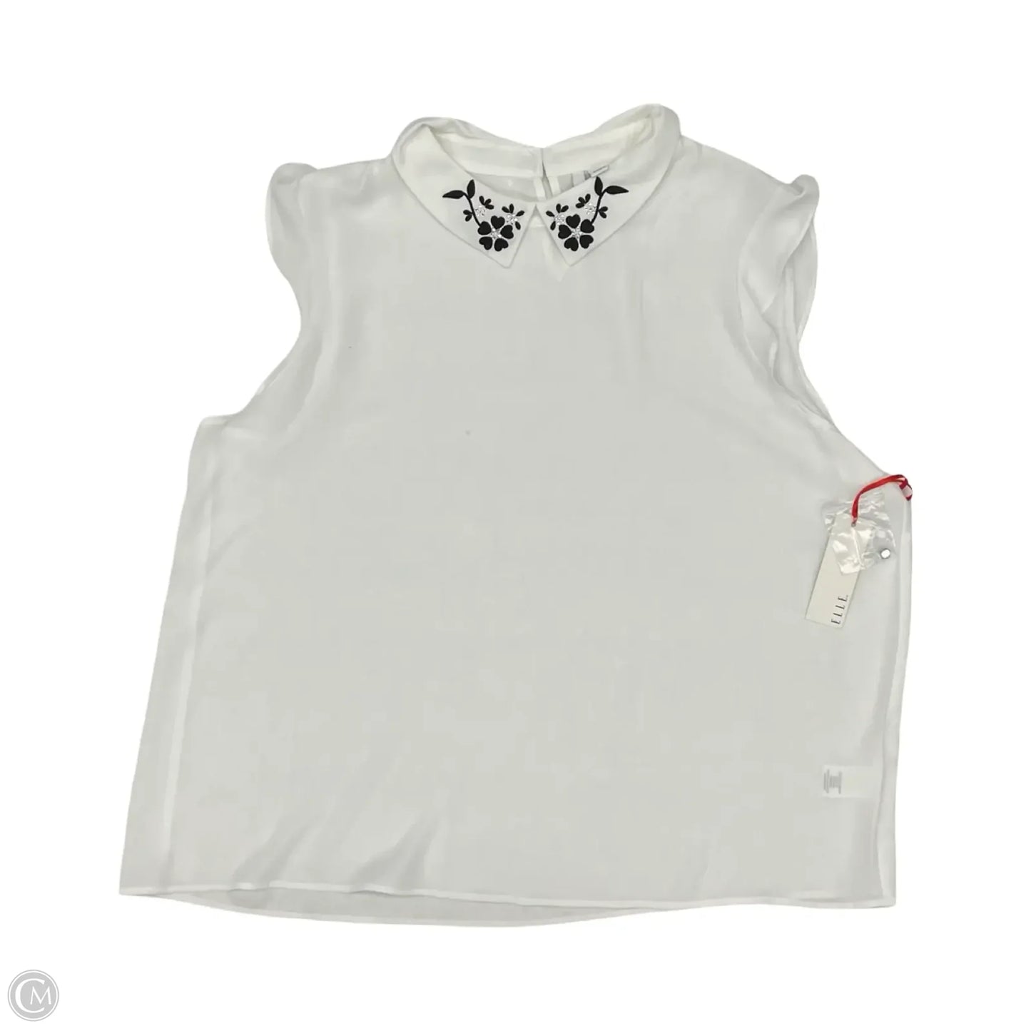Blouse Sleeveless By Elle In White, Size: Xl