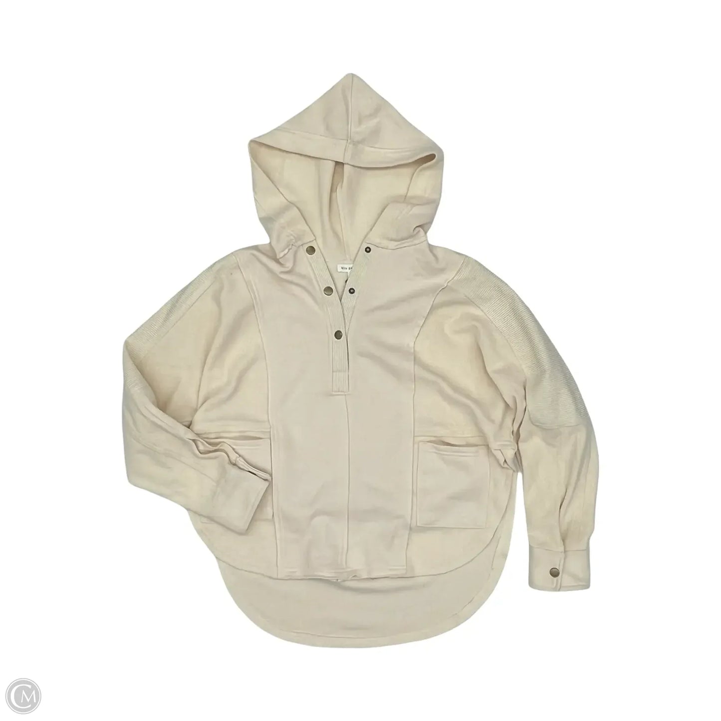 Sweatshirt Hoodie By Blu Pepper In Cream, Size: S