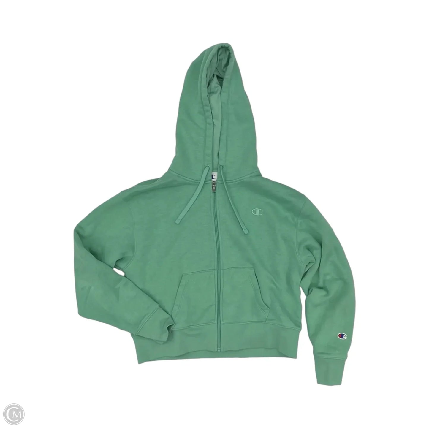 Sweatshirt Hoodie By Champion In Green, Size: M
