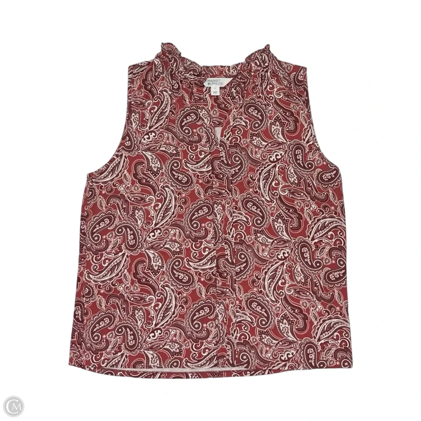 Blouse Sleeveless By Market & Spruce In Maroon, Size: L