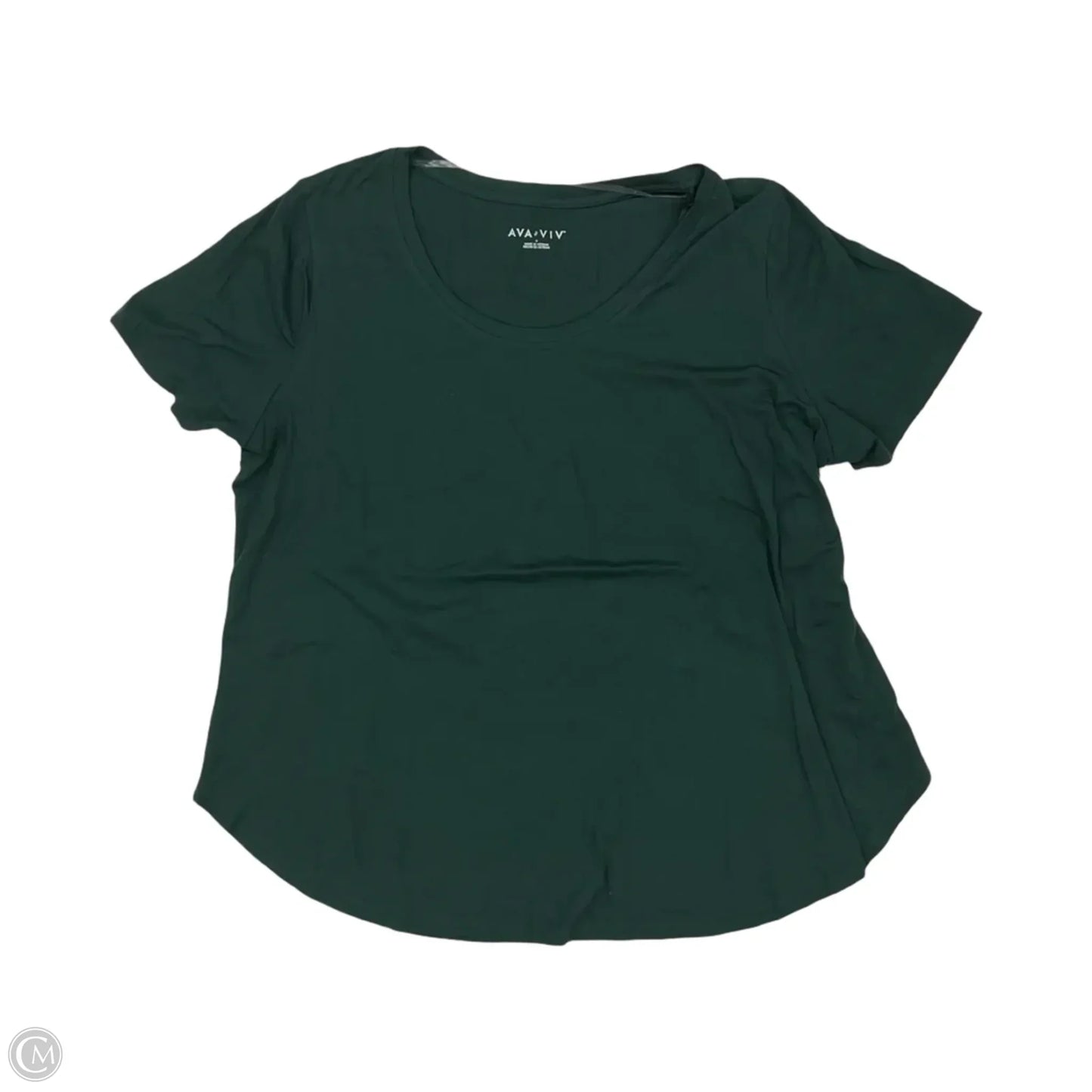 Top Short Sleeve Basic By Ava & Viv In Green, Size: 1x