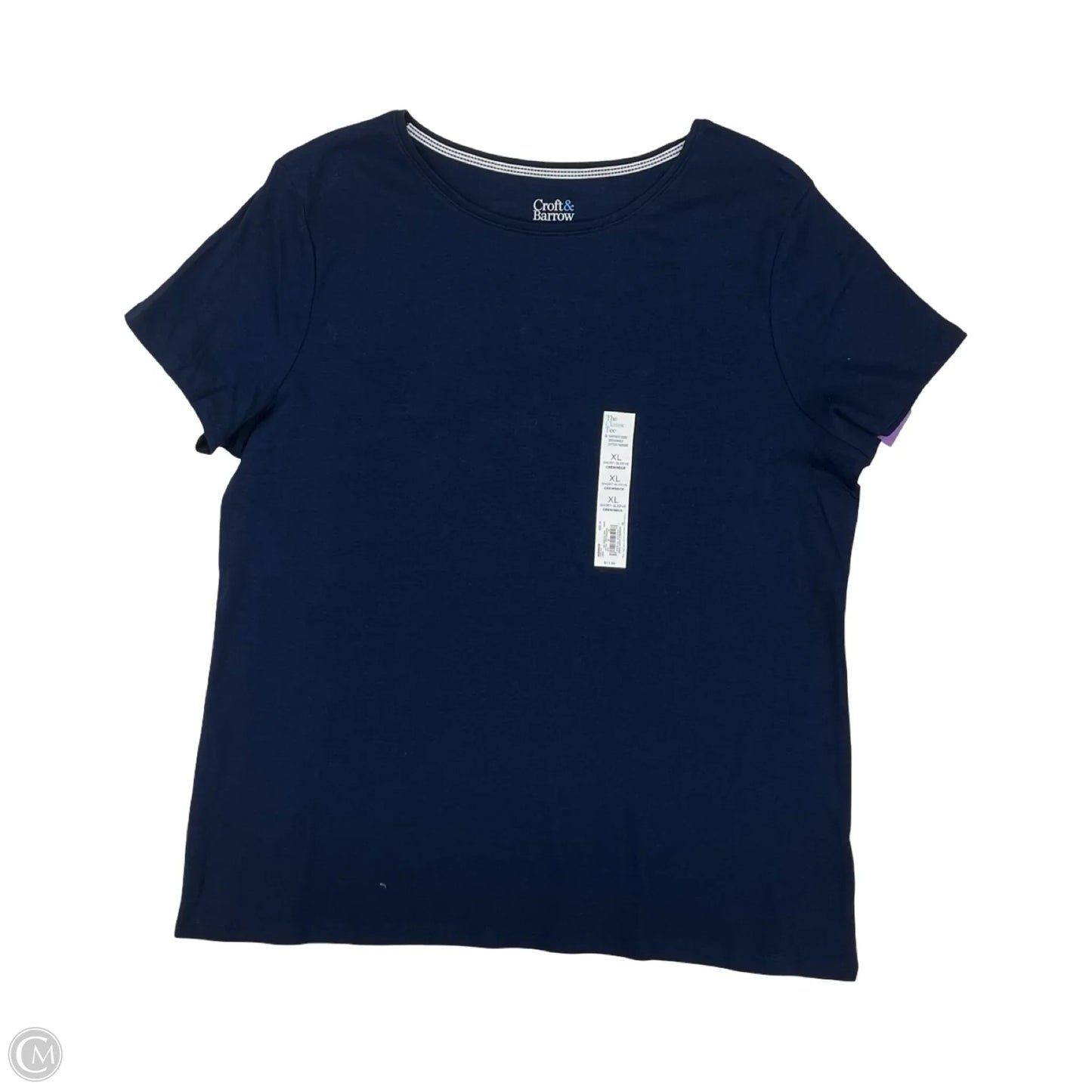 Top Short Sleeve Basic By Croft And Barrow In Navy, Size: Xl