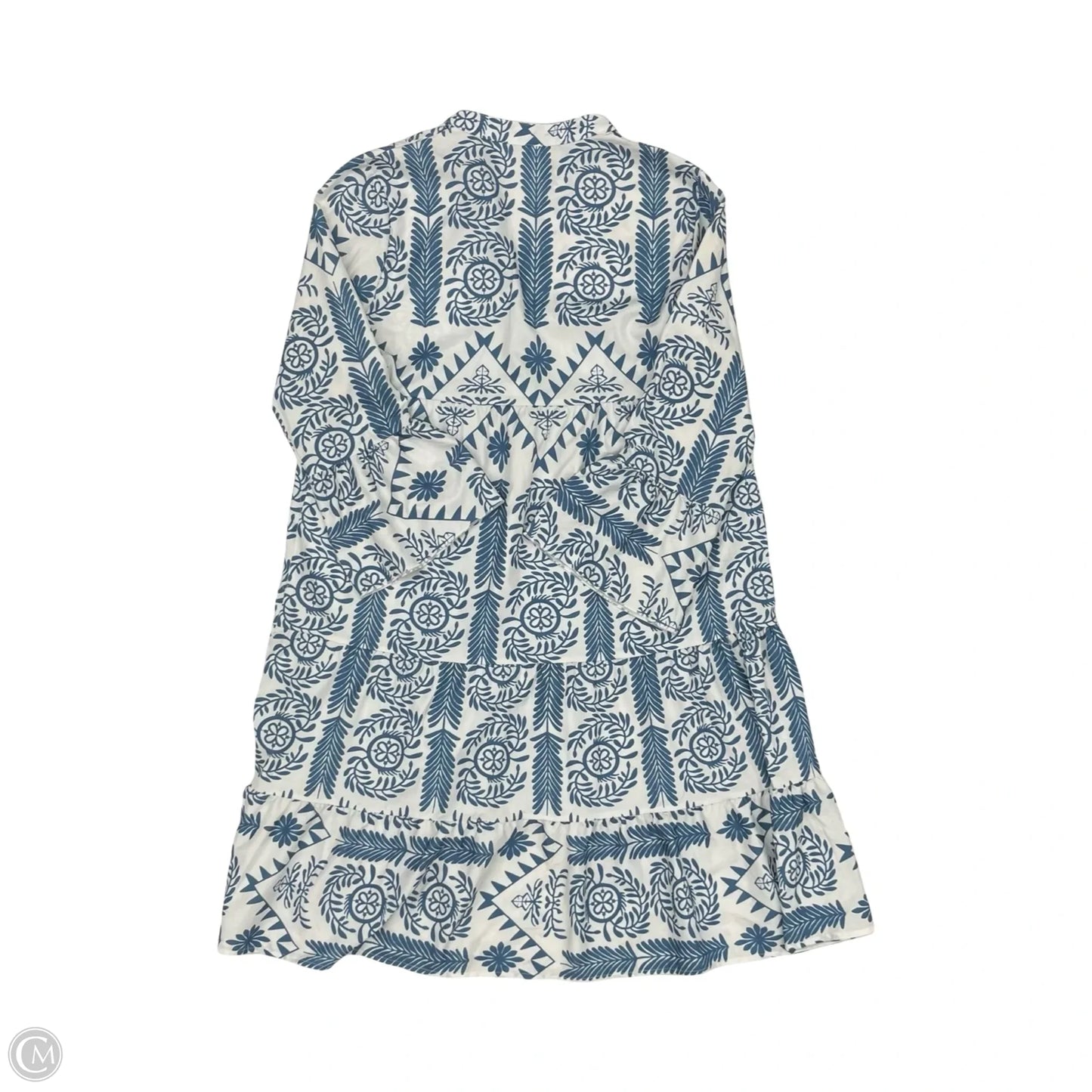 Dress Casual Midi By Clothes Mentor In Blue & White, Size: S