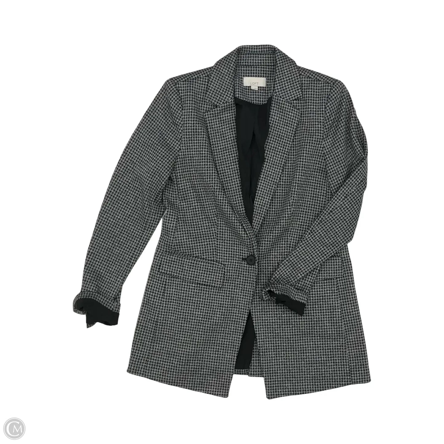 Blazer By Loft In Black & Grey, Size: 0