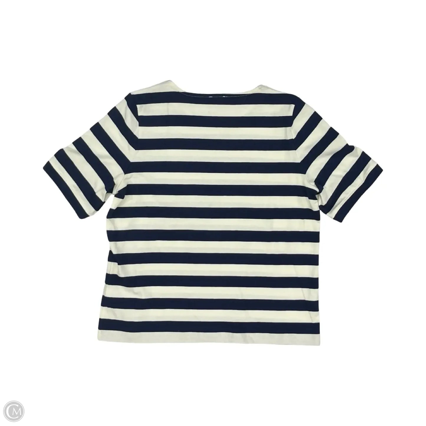 Top Short Sleeve By J. Crew In Blue & Cream, Size: S