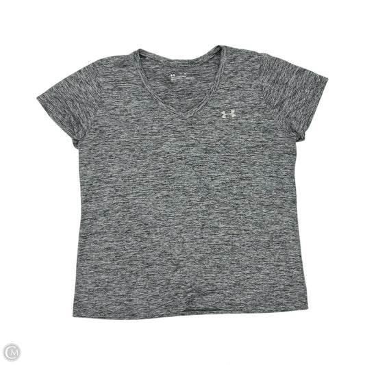 Athletic Top Short Sleeve By Under Armour In Grey, Size: Xl