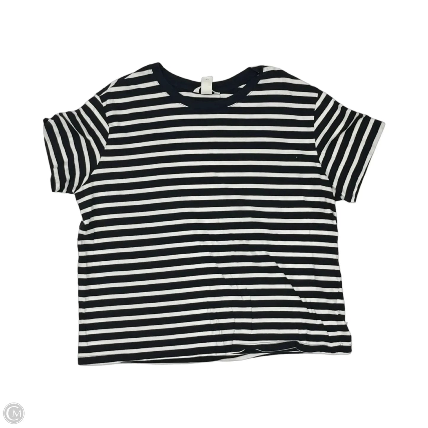 Top Short Sleeve By H&m In Blue & White, Size: Xl