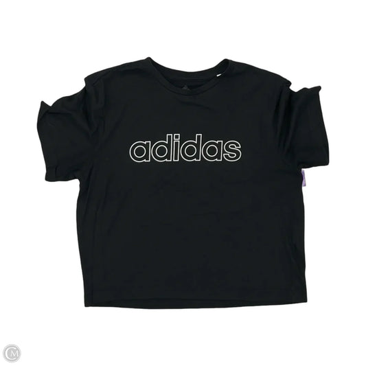 Athletic Top Short Sleeve By Adidas In Black, Size: S