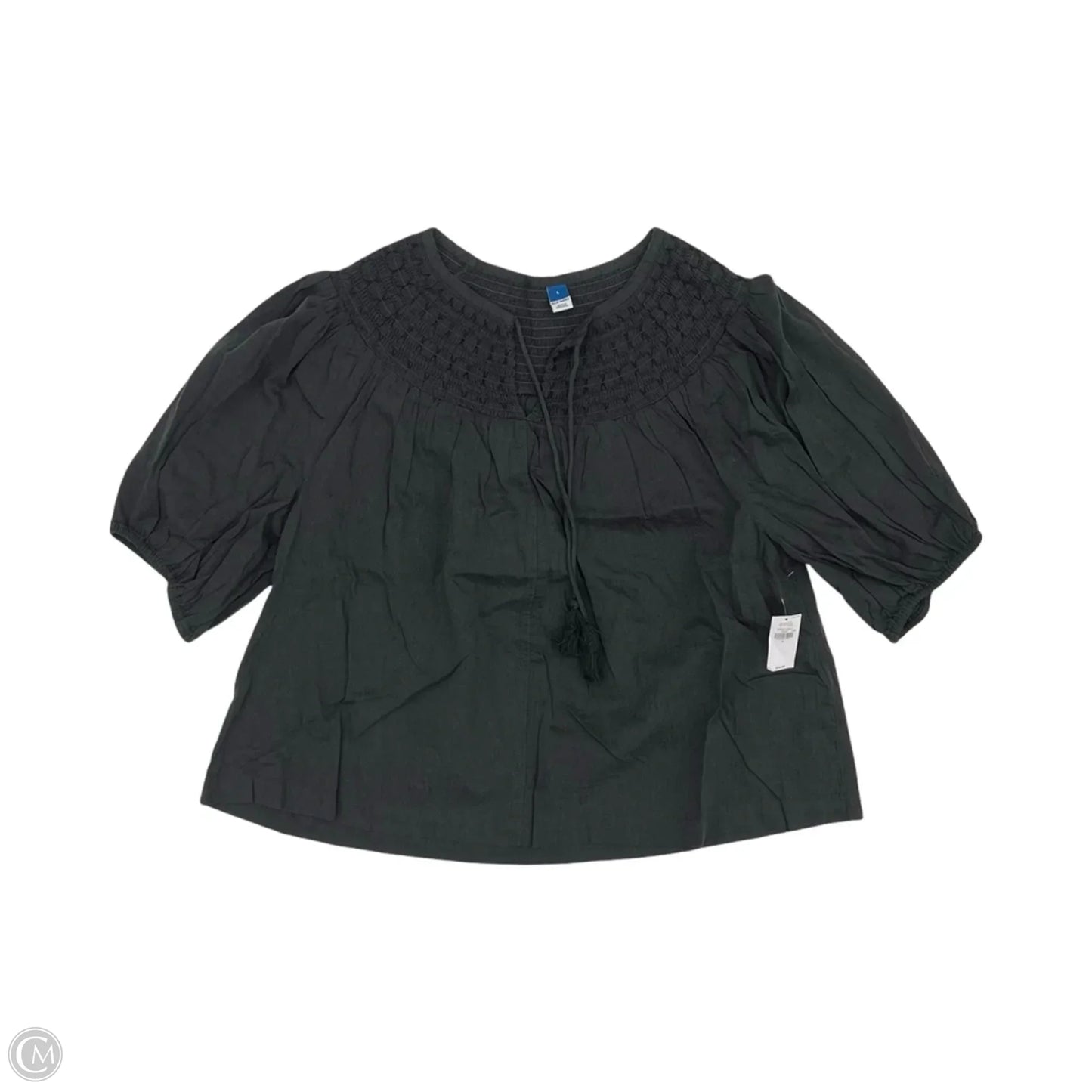 Blouse Short Sleeve By Old Navy In Grey, Size: L
