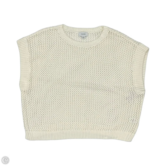 Sweater Short Sleeve By Cece In White, Size: Xl
