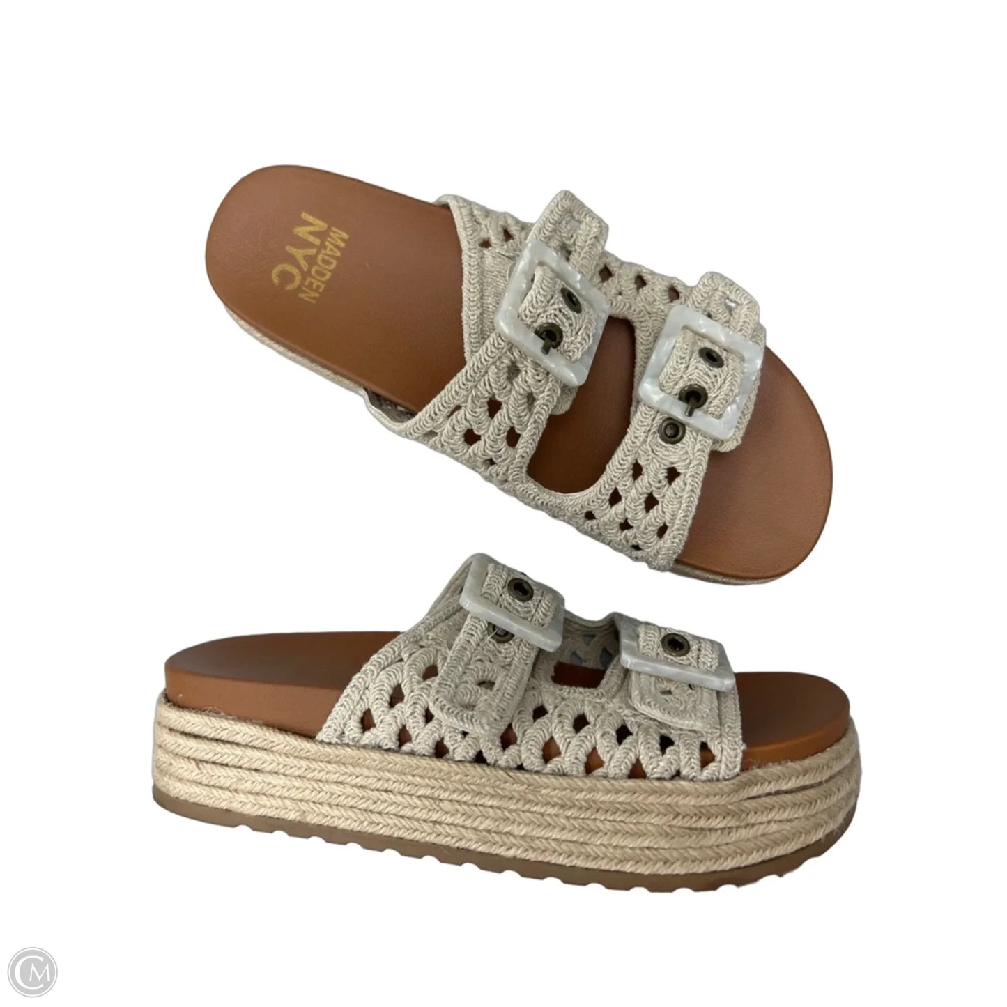 Sandals Heels Platform By Madden Nyc In Tan, Size: 8