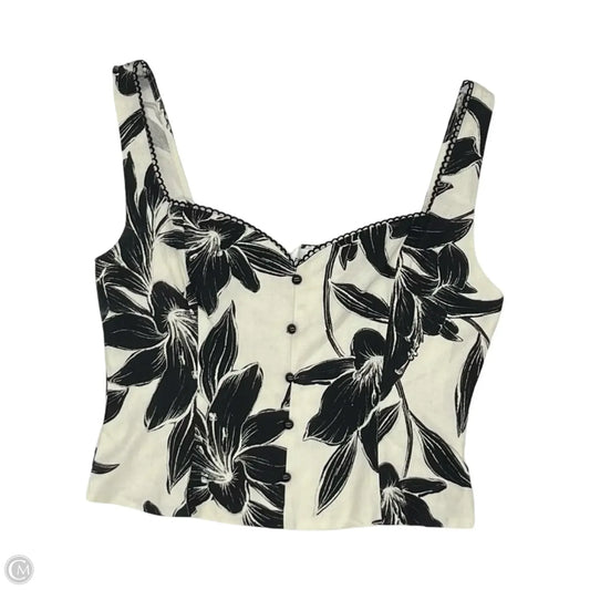 Top Sleeveless By Cmf In Black & White, Size: L