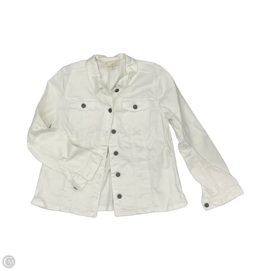 Jacket Denim By J. Jill In White Denim, Size: Xs