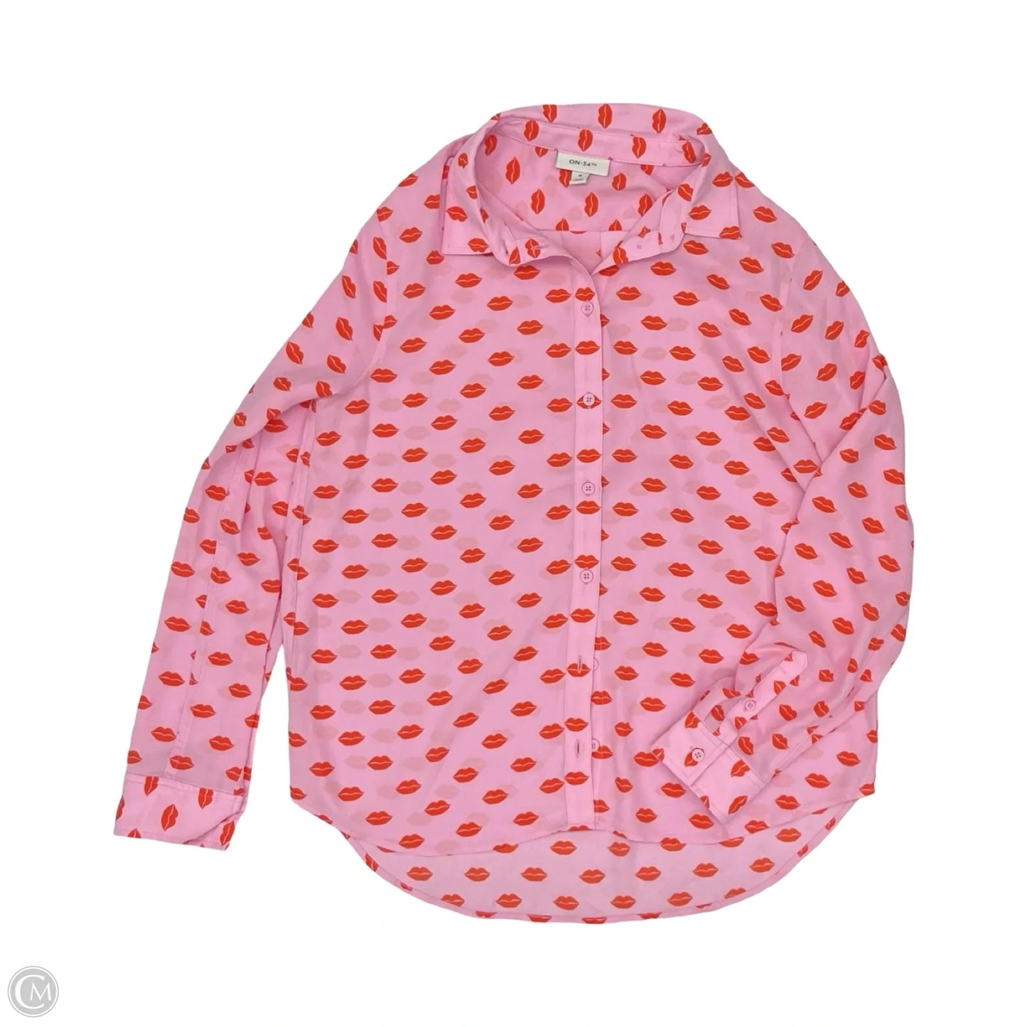 Blouse Long Sleeve By On 34th In Orange & Pink, Size: M