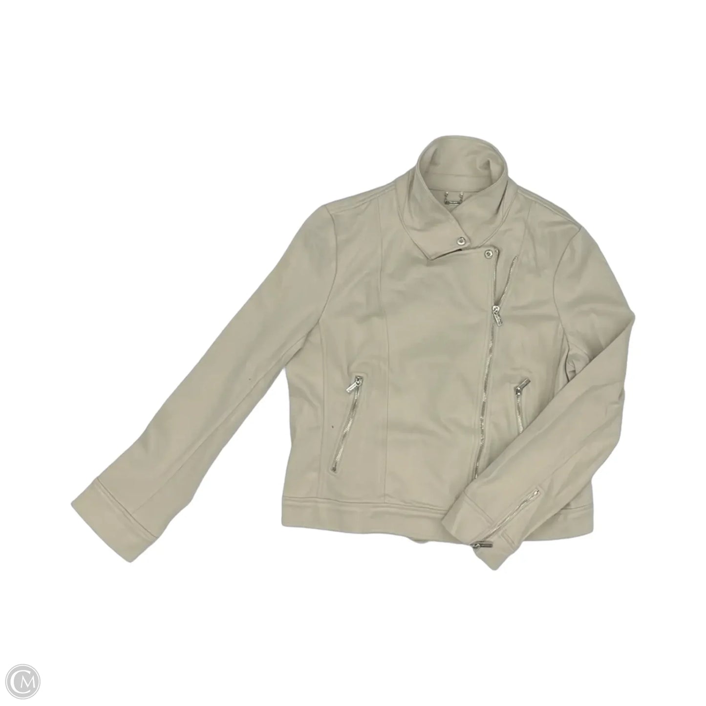 Jacket Moto By Tahari In Cream, Size: L