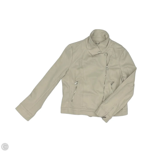 Jacket Moto By Tahari In Cream, Size: L