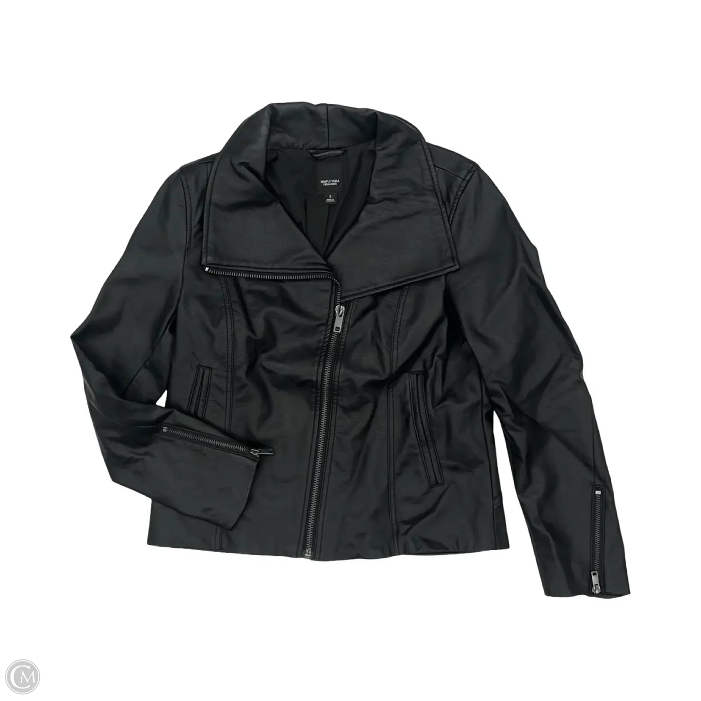Jacket Moto By Simply Vera In Black, Size: S