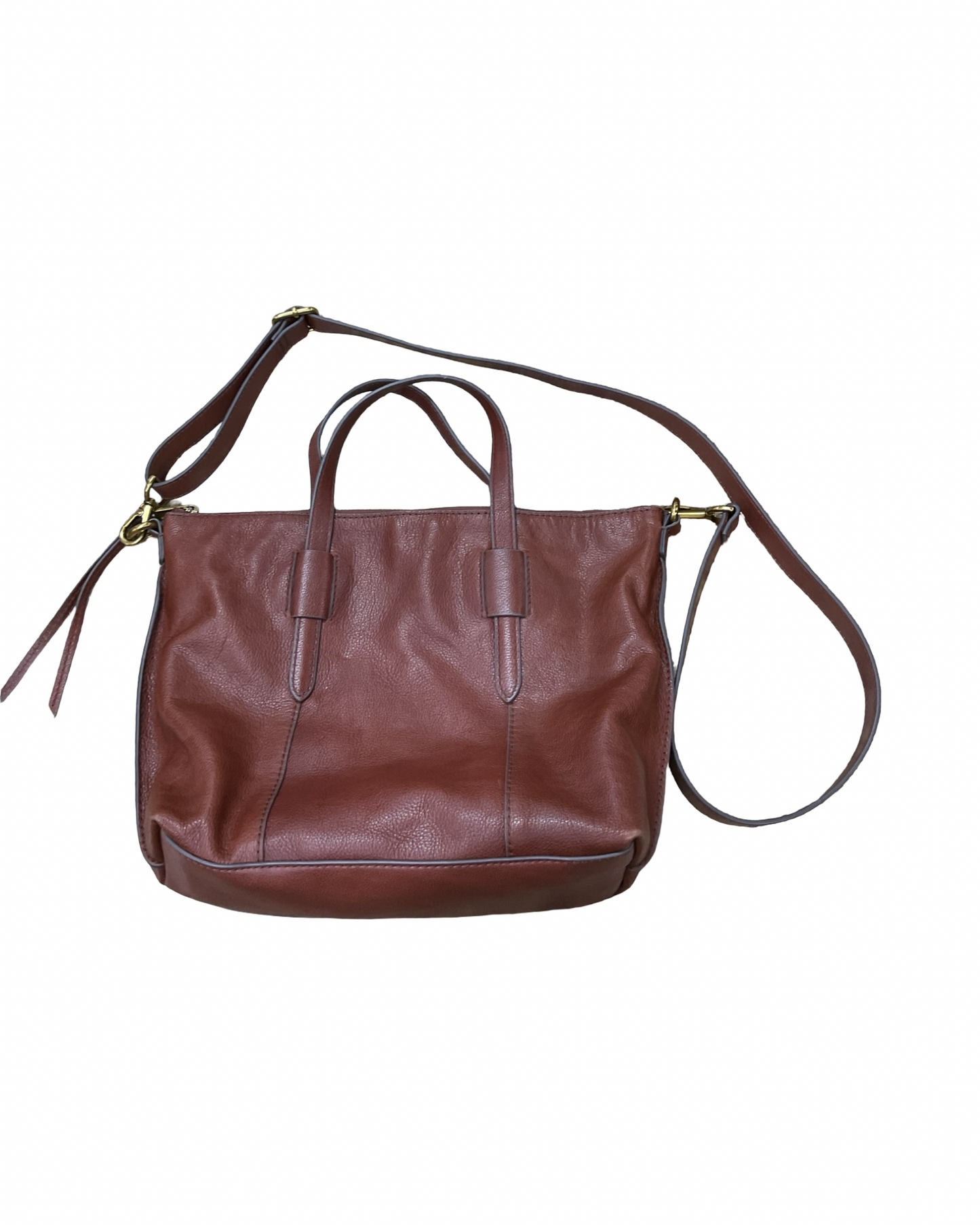 Handbag Leather By Fossil In Brown, Size:Medium
