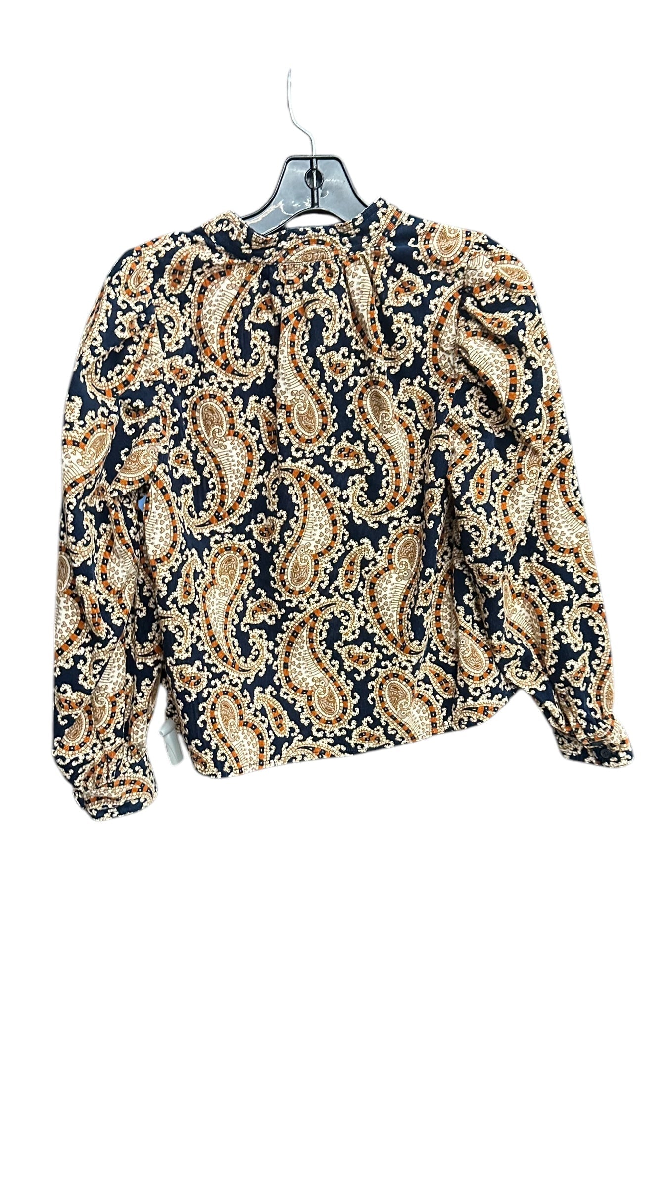 Top Long Sleeve By Banana Republic In Paisley Print, Size: Xxs