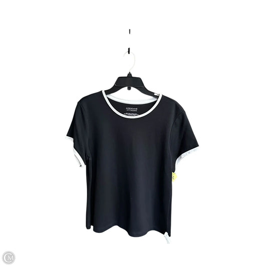 Top Short Sleeve By Adrienne Vittadini In Black, Size: Xl
