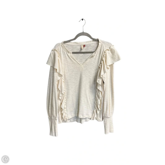 Top Long Sleeve By Pilcro In Ivory, Size: S