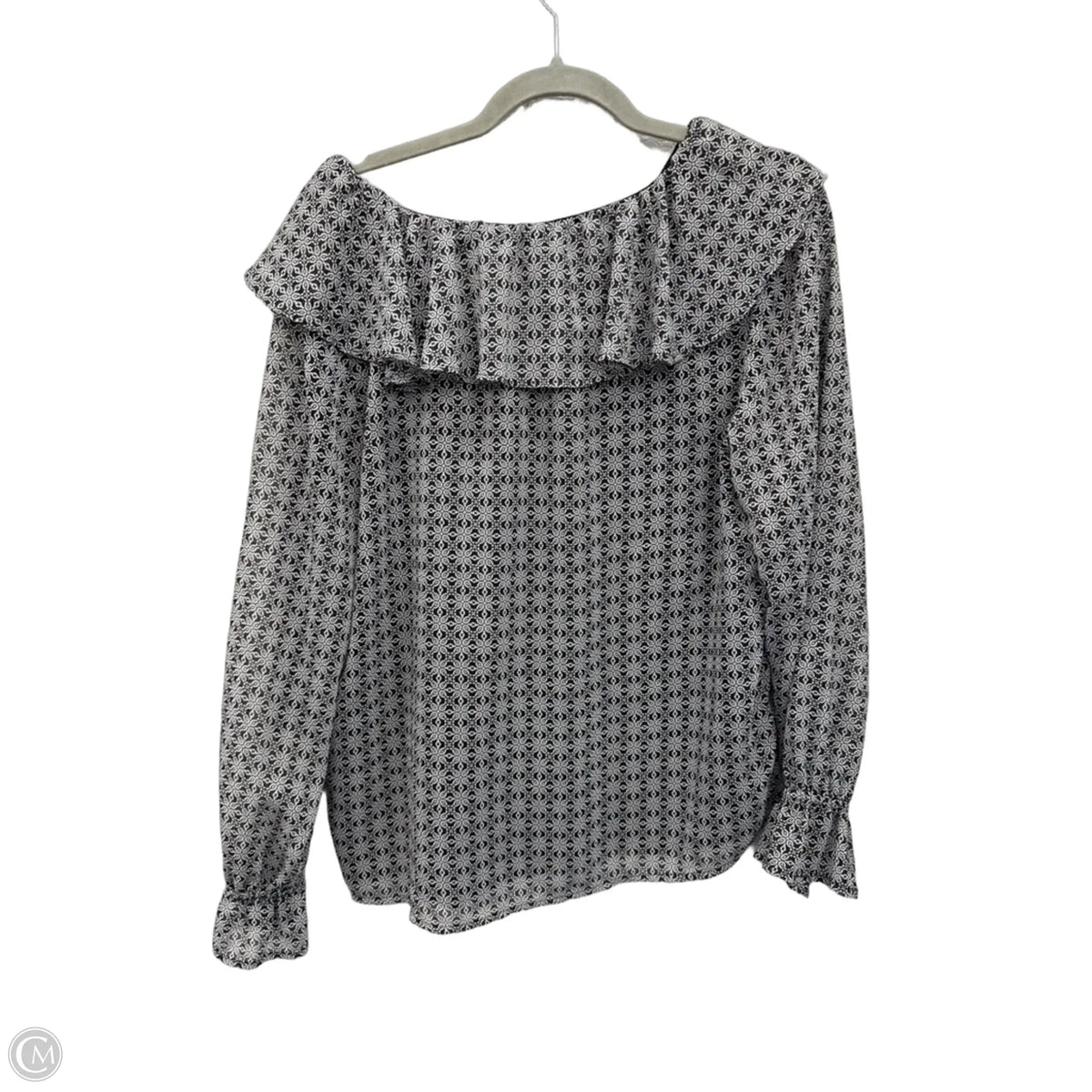 Top Long Sleeve By Loft In Geometric Pattern, Size: M