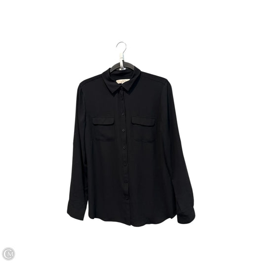 Blouse Long Sleeve By Loft In Black, Size: M