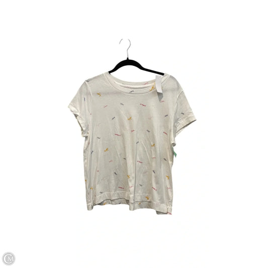 Top Short Sleeve Basic By Loft In White, Size: L