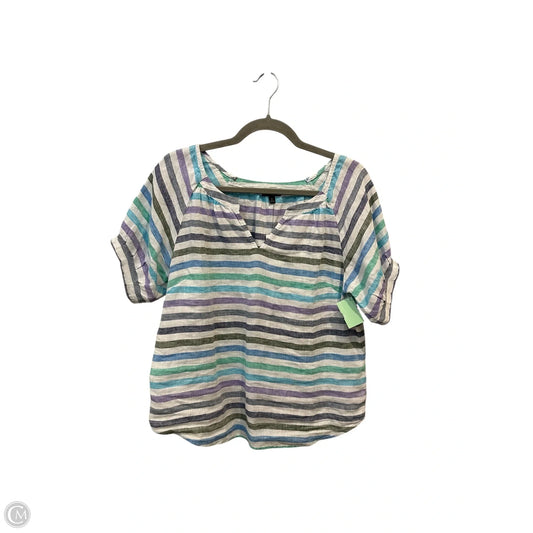 Top Short Sleeve By Talbots In Striped Pattern, Size: Sp